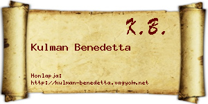 Kulman Benedetta névjegykártya